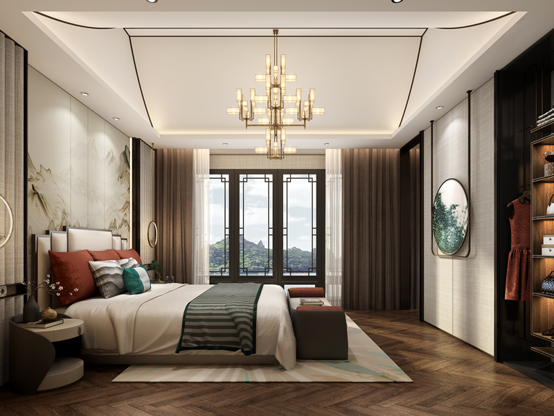 新中式风格装修效果图.jpg 主卧室.jpg