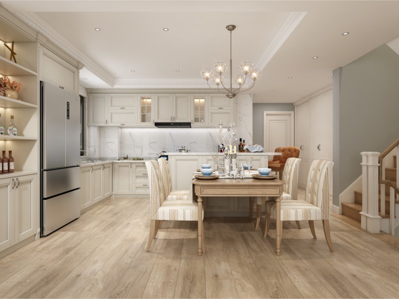 别墅装修设计美式田园风格餐厅厨房 别墅装修设计美式田园风格餐厅厨房